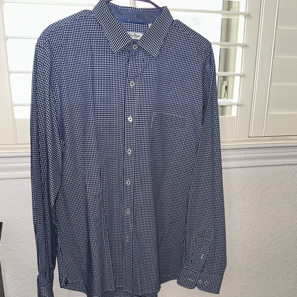 Men's Black and White Checkered Shirt